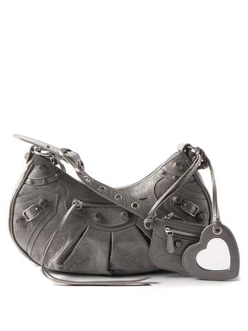 balenciaga - cagole s leather shoulder bag - womens - dark grey