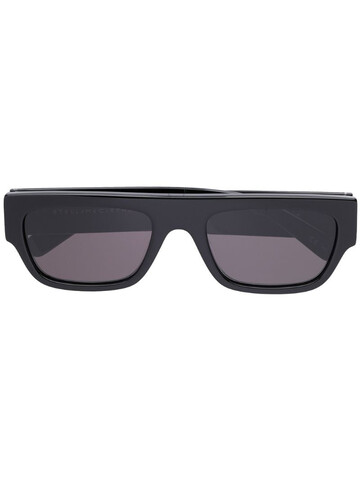 Stella McCartney Eyewear rhinestone logo rectangular-frame sunglasses in black