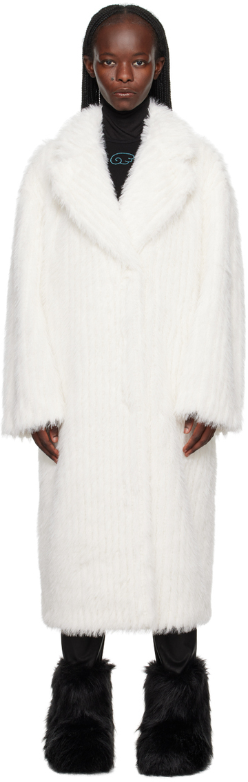 stand studio off-white genevieve faux-fur coat