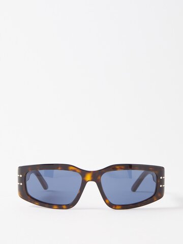 dior - diorsignature s9u tortoiseshell-acetate sunglasses - womens - black brown multi