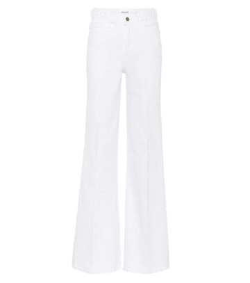 Frame Le Palazzo high-rise wide-leg jeans in white