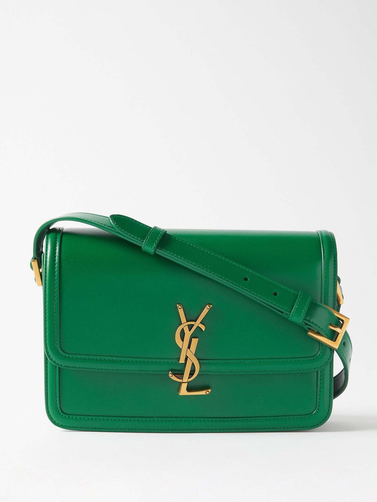 Saint Laurent - Solferino Medium Ysl-plaque Leather Shoulder Bag - Womens - Green