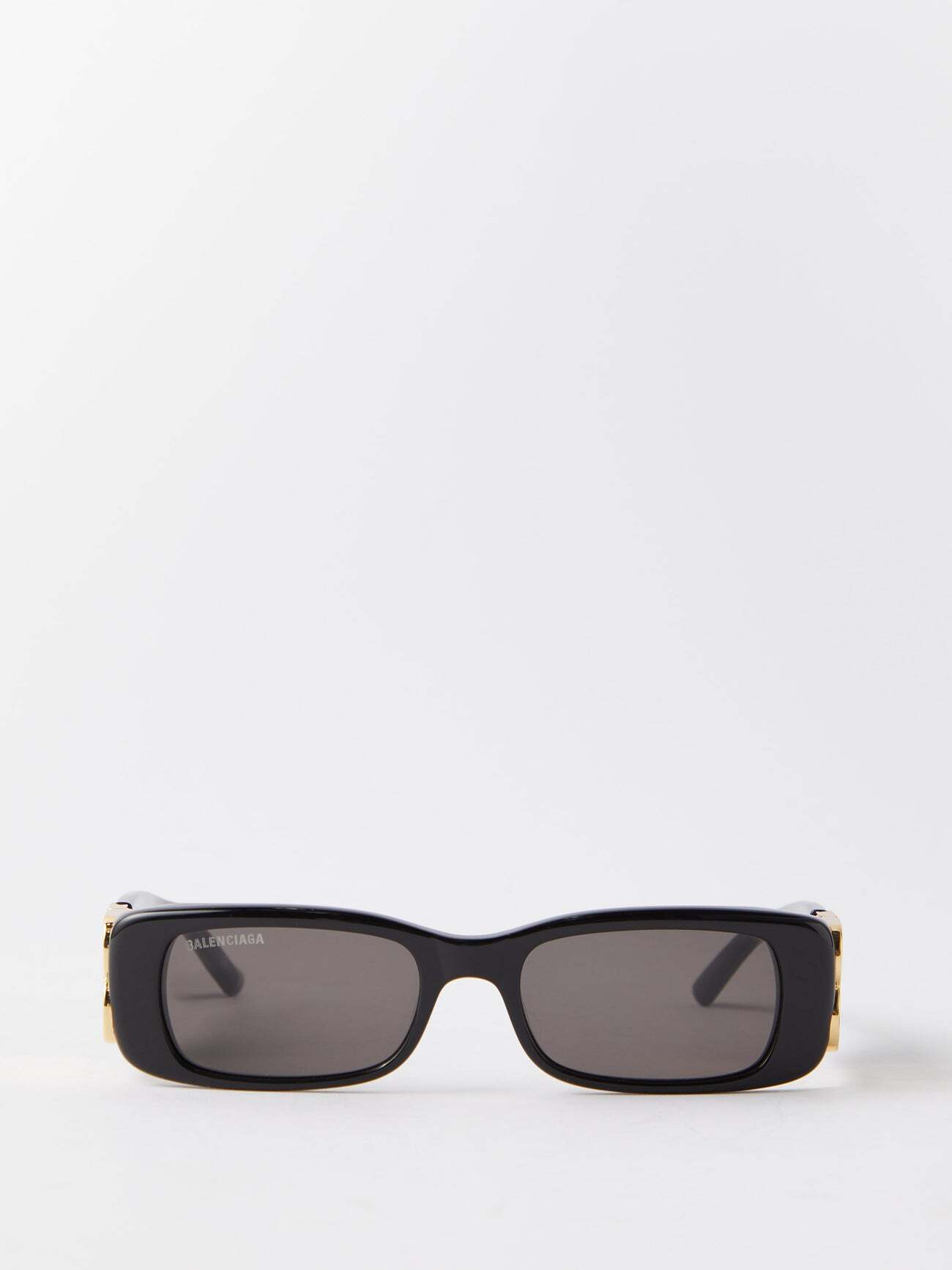 Balenciaga - Dynasty Bb Rectangle Acetate Sunglasses - Womens - Black