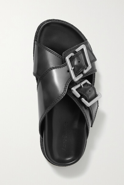 Acne Studios - Buckled Leather Sandals - Gray