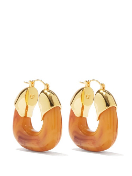 Lizzie Fortunato - The Organic Gold-plated Hoop Earrings - Womens - Brown