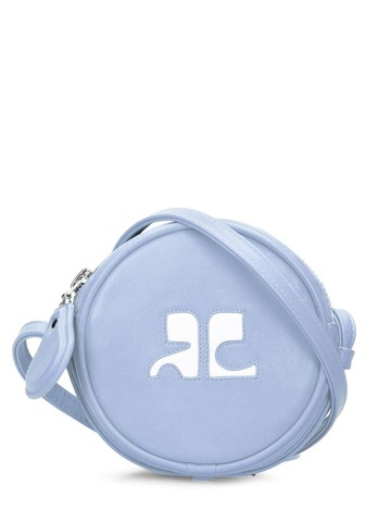 COURREGES Small Circle Leather Bag in blue