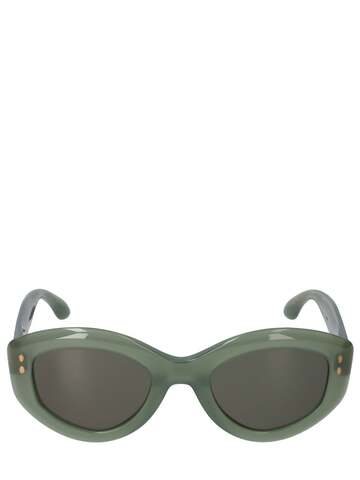 ISABEL MARANT The New Bombé Oval Acetate Sunglasses in green