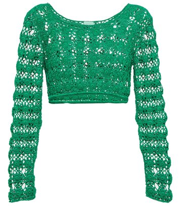 Anna Kosturova Exclusive to Mytheresa â Bella crochet cotton crop top in green