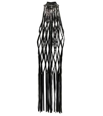 noir kei ninomiya faux leather cutout maxi dress in black