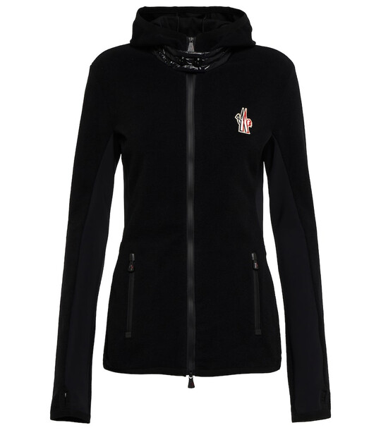 Moncler Grenoble Maglia fleece zip-through hoodie in black