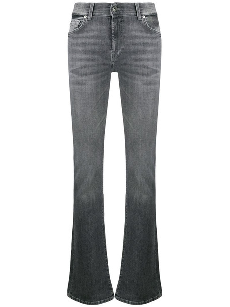 7 For All Mankind high rise flared skinny jeans in grey