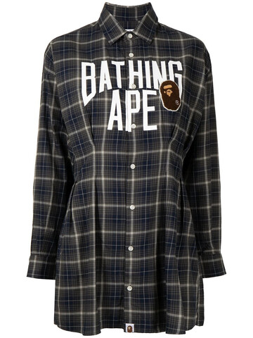 A BATHING APE® A BATHING APE® check-print shirt dress - Grey
