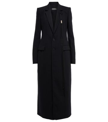 Ann Demeulemeester Wool twill coat in black