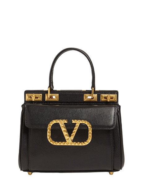 VALENTINO GARAVANI Mini Alcove Leather Top Handle Bag in black