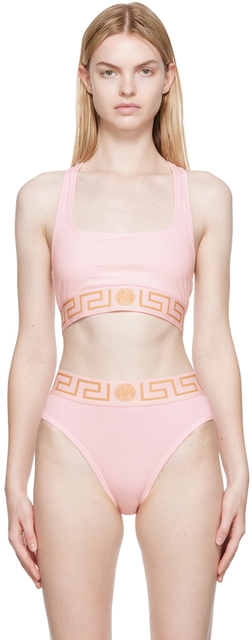 versace underwear pink greca border bra
