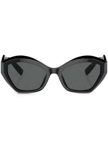 giorgio armani logo-plaque tinted-lenses sunglasses - black