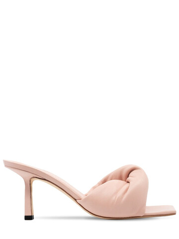 STUDIO AMELIA 75mm Twist Padded Leather Mules in pink