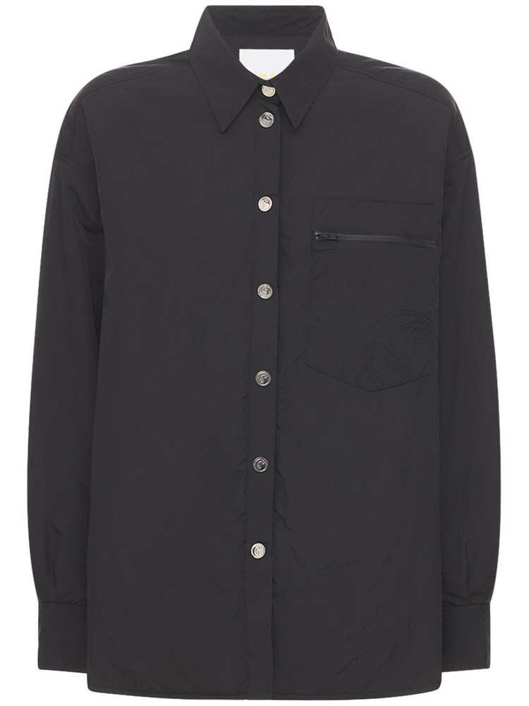 REMAIN Evy Oversize Padded Recycled Nylon Shirt in black