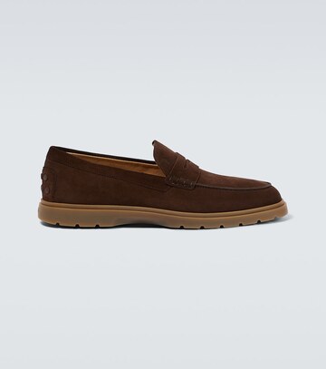 tod's suede loafers in brown