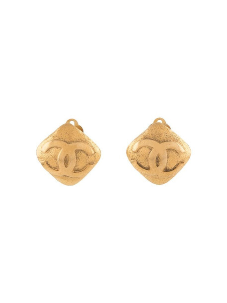 Chanel Pre-Owned 1990s CC diamond-shaped earrings in gold