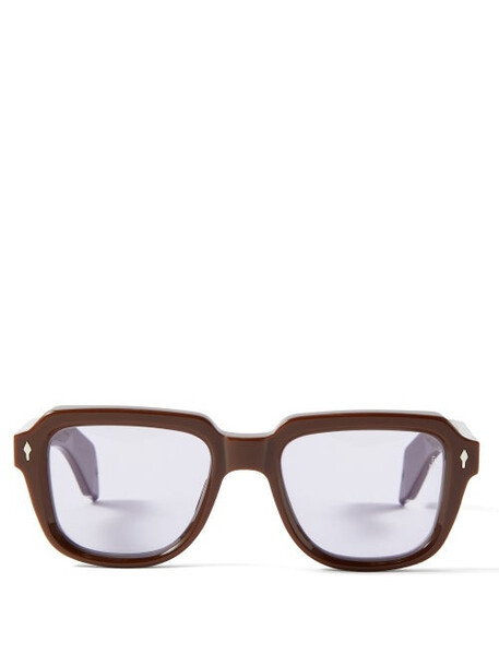 Jacques Marie Mage - Taos Square Acetate Sunglasses - Womens - Brown Purple