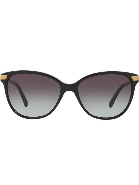 Burberry Eyewear check detail round sunglasses in black