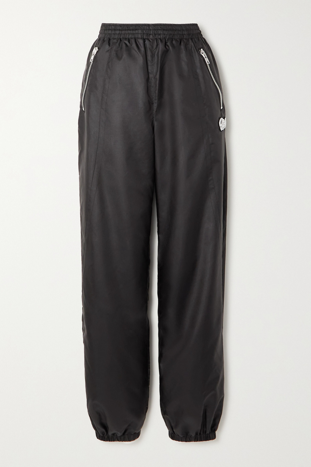 Alessandra Rich - Embroidered Shell Track Pants - Black