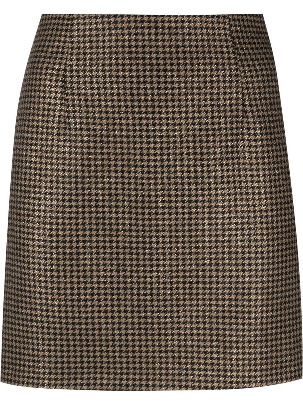 TWINSET houndstooth pattern mini skirt - Gold