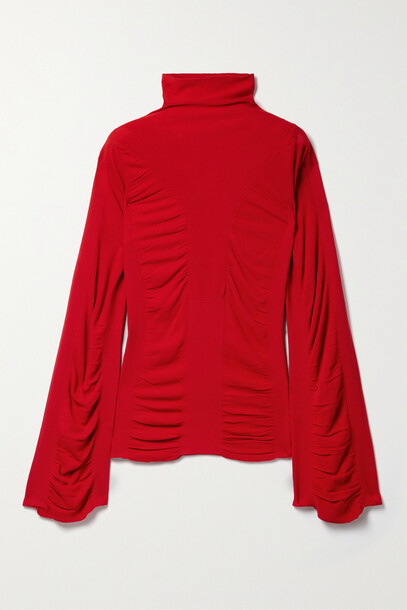 By Malene Birger - Damine Ruched Ecovero-blend Turtleneck Sweater - Red
