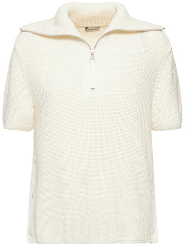 moncler ciclista cotton tricot t-shirt in white