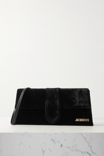 jacquemus - le bambino long velour shoulder bag - black