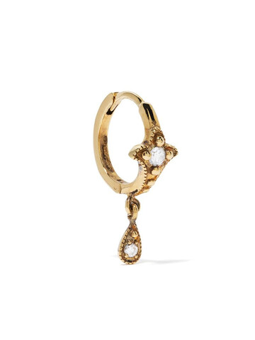 DE JAEGHER 18kt yellow gold diamond Mini Créole Lily Flowers earring