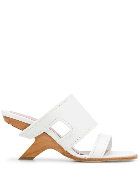 Alexander McQueen strappy leather mules in white