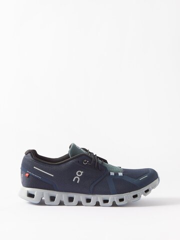 on - cloud 5 recycled-fibre mesh trainers - mens - navy