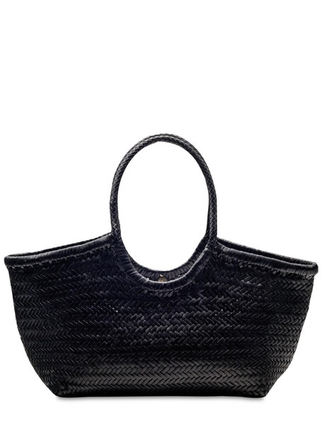 DRAGON DIFFUSION Big Nantucket Woven Leather Basket Bag in black