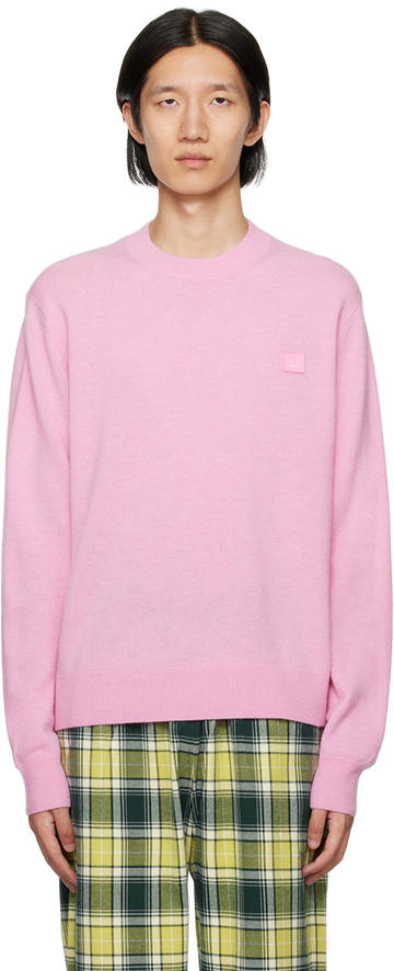 acne studios pink patch sweater