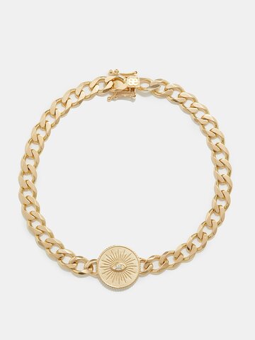 sydney evan - marius evil eye diamond & 14kt gold bracelet - mens - gold