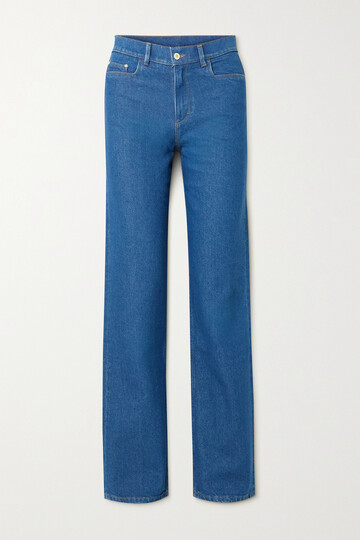 wandler - + net sustain poppy organic high-rise straight-leg jeans - blue