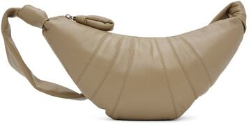 Lemaire Beige Small Croissant Bag in stone / sand