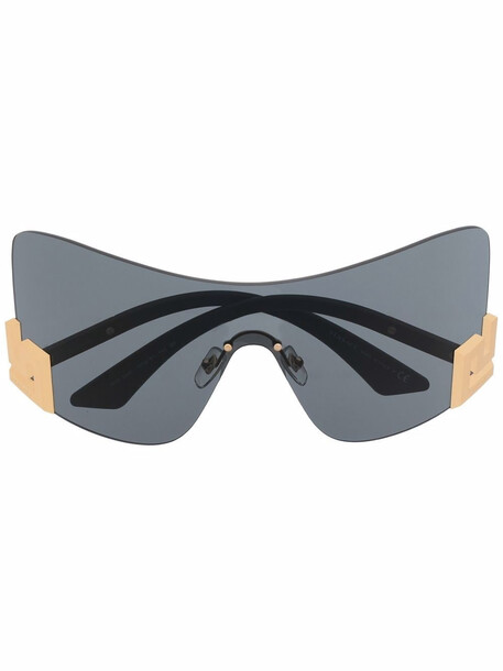 Versace Eyewear Greca flat-wrap shield sunglasses - Black