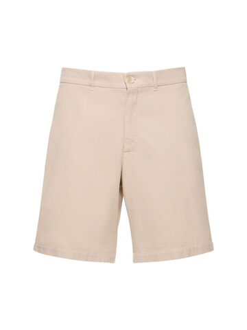 brunello cucinelli dyed cotton bermuda shorts in beige