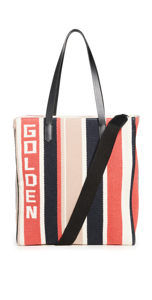 Golden Goose California N-S Stripe Tote Bag in navy / brick / white / beige