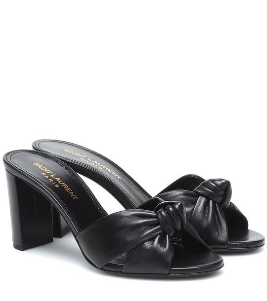 Saint Laurent Bianca leather sandals in black