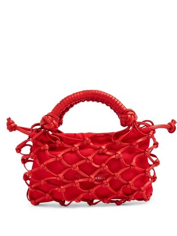 studio amelia trellis knotted shoulder bag - red