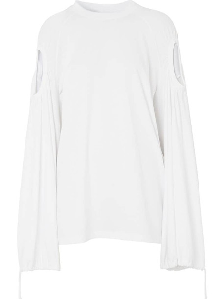 Burberry oversized cut-out top in white