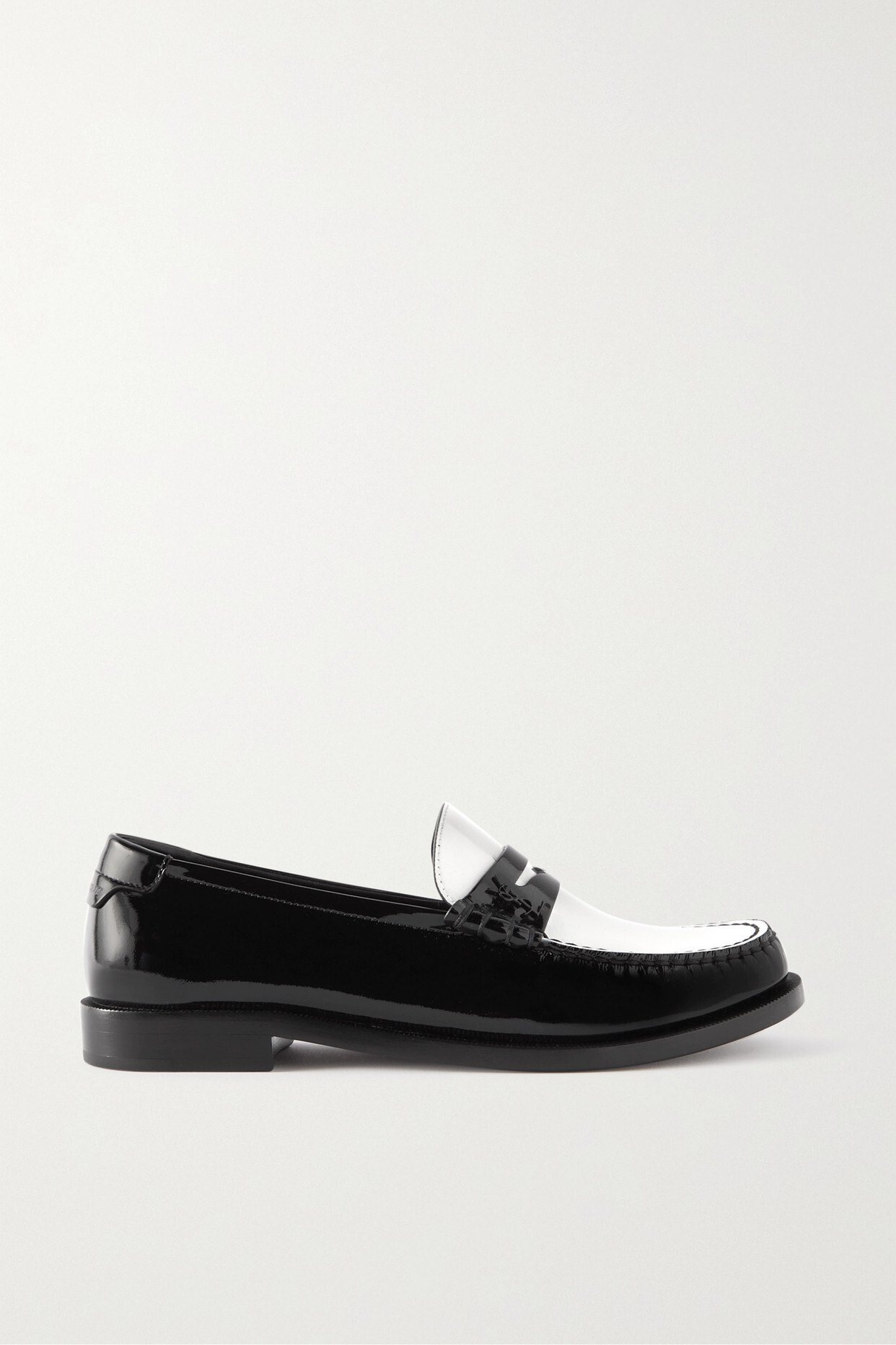 SAINT LAURENT - Two-tone Patent-leather Loafers - Black