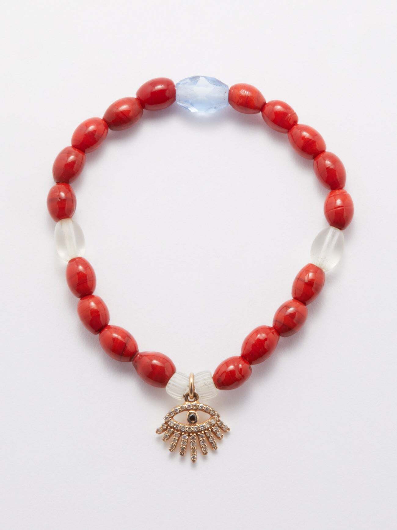 Musa By Bobbie - Diamond, Coral & 14kt Gold Bracelet - Womens - Red Multi