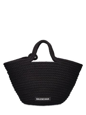 balenciaga small ibiza basket bag in black
