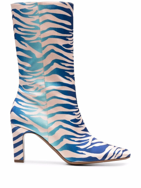 THE SADDLER zebra-print calf boots - Blue