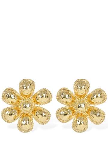 moschino flower stud earrings in gold